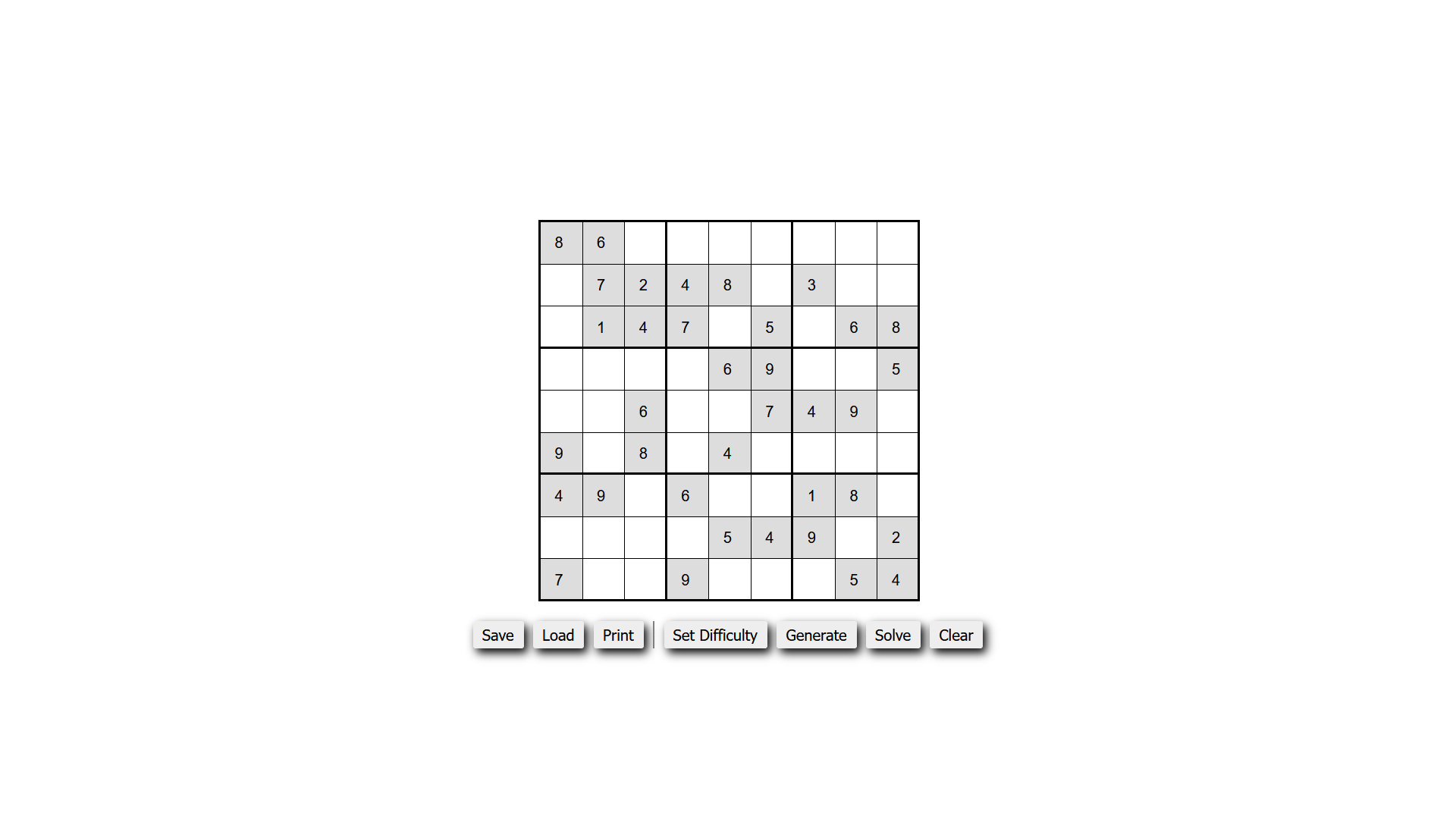 Plaatje van de Sudoku-pagina